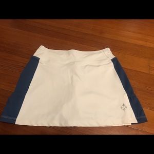 White- blue ball pocket tennis skirt